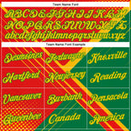 Custom Red Yellow-Grass Green 3D Pattern Design Mexico Brazil Sportswear Performance T-Shirt