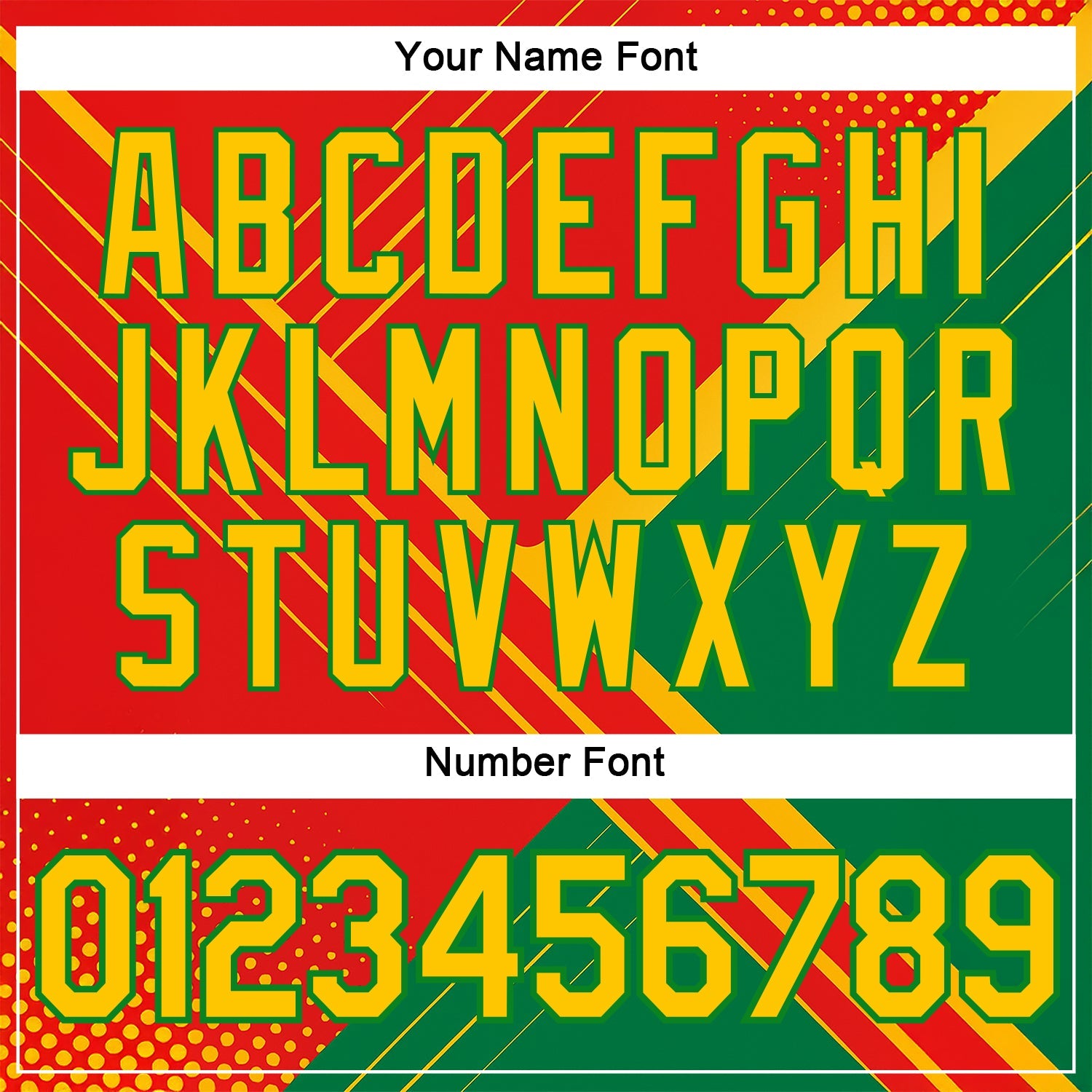 Custom Red Yellow-Grass Green 3D Pattern Design Mexico Brazil Sportswear Performance T-Shirt