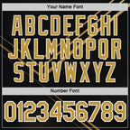 Custom Black Old Gold-White 3D Pattern Design Geometric Shape Sportswear Performance T-Shirt
