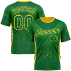 Custom Green Kelly Green-Light Yellow 3D Pattern Design Brazil Jamaica Sportswear Performance T-Shirt