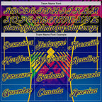 Custom Dark Purple Light Yellow-Red 3D Pattern Design Neon Chromatic Sportswear Performance T-Shirt