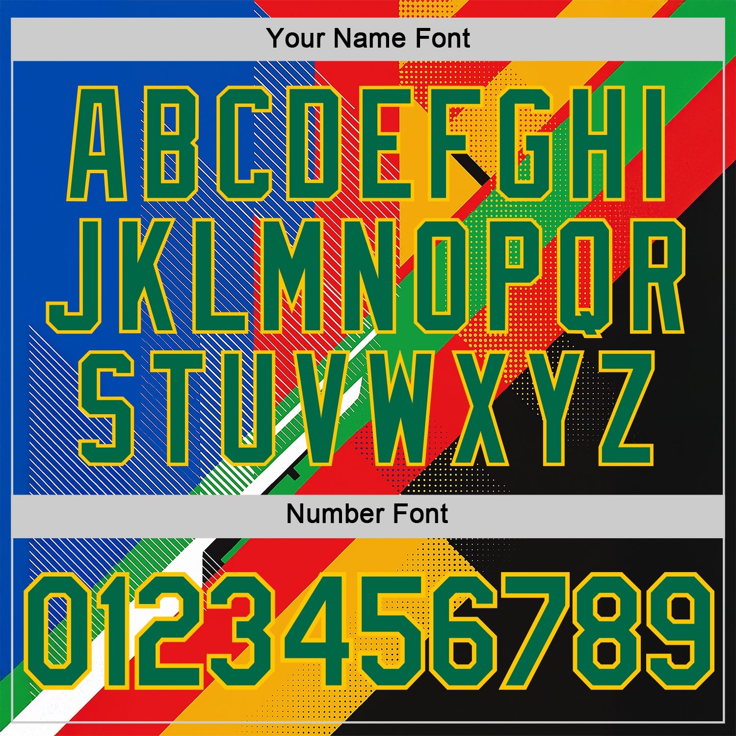 Custom Red Kelly Green Yellow Blue-Black 3D Pattern Design Africa Geometric Shape Sportswear Performance T-Shirt