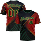 Custom Black Green Red-Old Gold 3D Pattern Design Germany Meixico Sportswear Performance T-Shirt