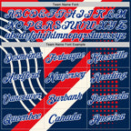 Custom Cream Royal Red Blue-White 3D Pattern Design USA Inspired America Sportswear Performance T-Shirt