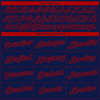 Custom Navy Red 3D Houston City Edition Fade Fashion Performance T-Shirt