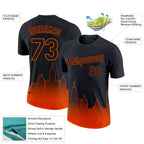 Custom Black Orange 3D Baltimore City Edition Fade Fashion Performance T-Shirt