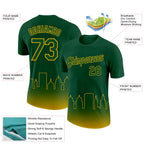 Custom Green Gold 3D Oakland City Edition Fade Fashion Performance T-Shirt
