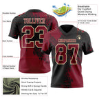 Custom Black Crimson-Cream 3D Pattern Abstract Brush Stroke Authentic Football Jersey