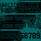 Custom Black Teal 3D Pattern Abstract Brush Stroke Authentic Football Jersey
