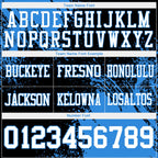Custom Black White-Powder Blue 3D Pattern Abstract Brush Stroke Authentic Football Jersey