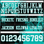 Custom Black White-Aqua 3D Pattern Abstract Brush Stroke Authentic Football Jersey
