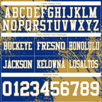 Custom Royal White-Old Gold 3D Pattern Abstract Brush Stroke Authentic Football Jersey