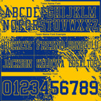 Custom Royal Yellow 3D Pattern Abstract Brush Stroke Authentic Football Jersey