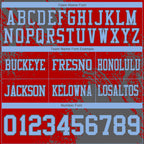 Custom Red Light Blue-Steel Gray 3D Pattern Abstract Brush Stroke Authentic Football Jersey