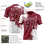 Custom Crimson White 3D Pattern Abstract Brush Stroke Authentic Football Jersey