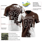 Custom Brown White 3D Pattern Abstract Brush Stroke Authentic Football Jersey