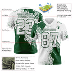 Custom White Green 3D Pattern Abstract Brush Stroke Authentic Football Jersey