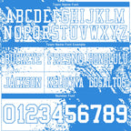 Custom White Powder Blue 3D Pattern Abstract Brush Stroke Authentic Football Jersey