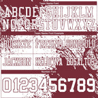 Custom White Burgundy 3D Pattern Abstract Brush Stroke Authentic Football Jersey