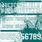 Custom White Teal 3D Pattern Abstract Brush Stroke Authentic Football Jersey