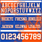 Custom Thunder Blue White-Orange 3D Pattern Abstract Brush Stroke Authentic Football Jersey