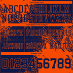 Custom Navy Orange 3D Pattern Abstract Brush Stroke Authentic Football Jersey