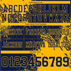 Custom Navy Gold 3D Pattern Abstract Brush Stroke Authentic Football Jersey