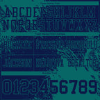 Custom Navy Teal 3D Pattern Abstract Brush Stroke Authentic Football Jersey