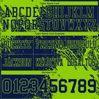Custom Navy Neon Green 3D Pattern Abstract Brush Stroke Authentic Football Jersey