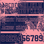 Custom Navy Medium Pink 3D Pattern Abstract Brush Stroke Authentic Football Jersey