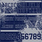 Custom Navy Gray 3D Pattern Abstract Brush Stroke Authentic Football Jersey