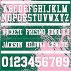 Custom Kelly Green White-Light Pink 3D Pattern Abstract Brush Stroke Authentic Football Jersey