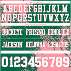 Custom Kelly Green White-Medium Pink 3D Pattern Abstract Brush Stroke Authentic Football Jersey