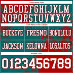 Custom Teal White-Red 3D Pattern Abstract Brush Stroke Authentic Football Jersey