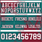 Custom Teal White-Crimson 3D Pattern Abstract Brush Stroke Authentic Football Jersey