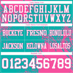 Custom Aqua White-Pink 3D Pattern Abstract Brush Stroke Authentic Football Jersey