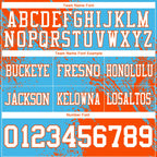Custom Sky Blue White-Orange 3D Pattern Abstract Brush Stroke Authentic Football Jersey