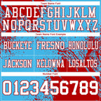 Custom Sky Blue White-Red 3D Pattern Abstract Brush Stroke Authentic Football Jersey