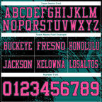 Custom Black Pink-Teal 3D Pattern Abstract Brush Stroke Authentic Football Jersey