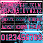 Custom Black Pink-Sky Blue 3D Pattern Abstract Brush Stroke Authentic Football Jersey