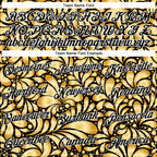 Custom Stitched Black White 3D Pattern Design Golden Subtle Floral Sports Pullover Sweatshirt Hoodie