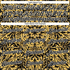 Custom Stitched Black White 3D Pattern Design Golden Subtle Floral Sports Pullover Sweatshirt Hoodie