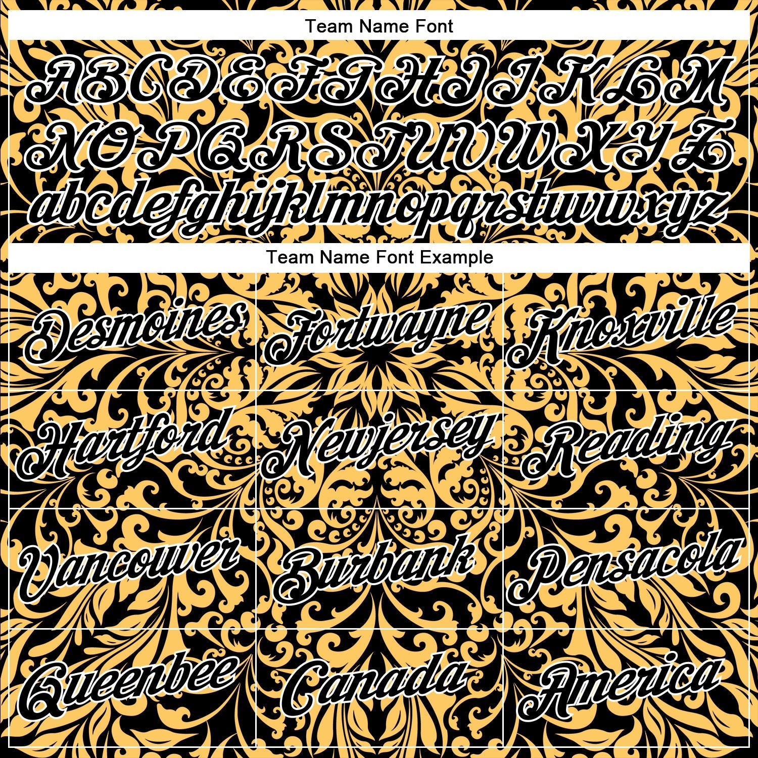Custom Stitched Black White 3D Pattern Design Golden Subtle Floral Sports Pullover Sweatshirt Hoodie