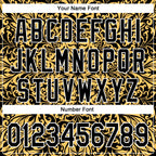 Custom Stitched Black White 3D Pattern Design Golden Subtle Floral Sports Pullover Sweatshirt Hoodie