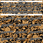Custom Stitched Black White 3D Pattern Design Golden Subtle Floral Sports Pullover Sweatshirt Hoodie