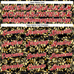 Custom Stitched Black Red-White 3D Pattern Design Golden Subtle Floral Sports Pullover Sweatshirt Hoodie