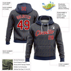Custom Stitched Navy Red Gold-White 3D Pattern Design Wave Geometric Shape Sports Pullover Sweatshirt Hoodie