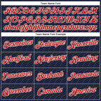 Custom Stitched Navy Red Gold-White 3D Pattern Design Wave Geometric Shape Sports Pullover Sweatshirt Hoodie
