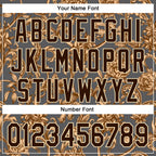 Custom Stitched Steel Gray Brown-Cream 3D Pattern Design Golden Subtle Floral Sports Pullover Sweatshirt Hoodie