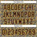 Custom Stitched Steel Gray Brown-Yellow 3D Pattern Design Golden Subtle Floral Sports Pullover Sweatshirt Hoodie